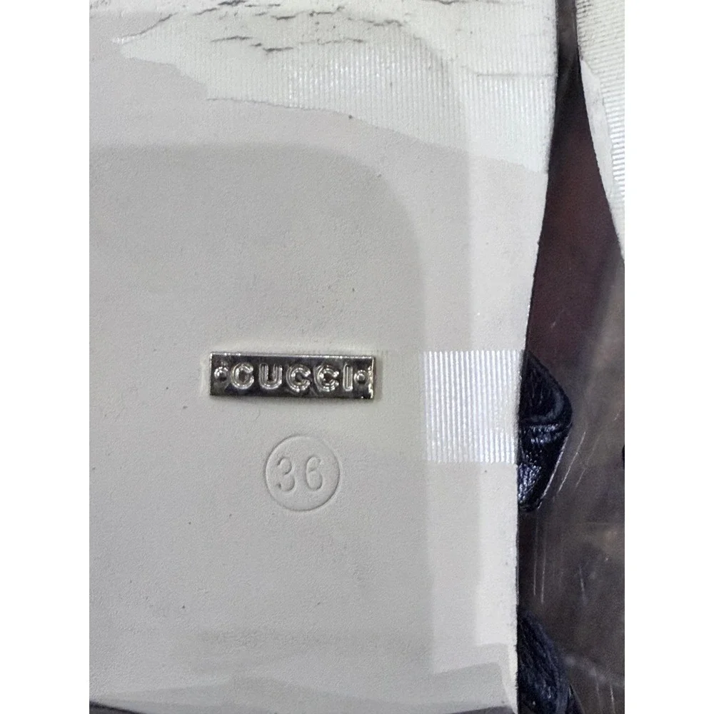 Gucci Cherry Crystal Pearl Leather Thong Sandals Black White Pink‎ Size 36